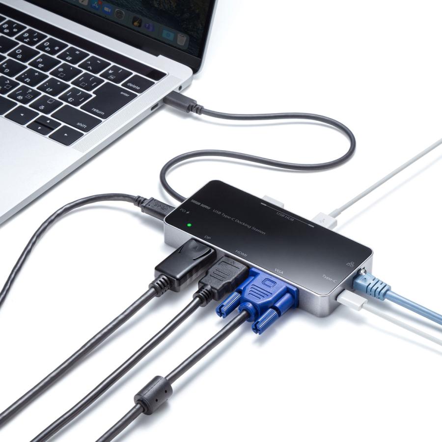 新品 USB-DKM2BK ドッキングステーション Type-C サンワサプライ USB-DKM2BK【USB ドッキングステーション】VGA、HDMI Type-C 分配器・切替器