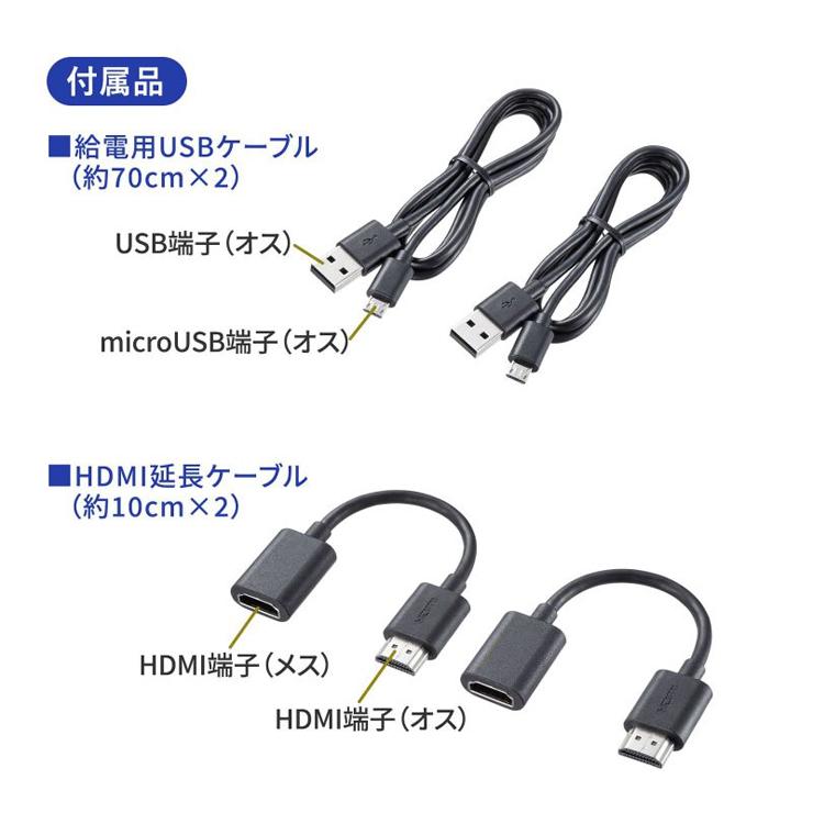 SANWA SUPPLY ワイヤレスHDMIエクステンダー 送信機・受信機 SANWA SUPPLY ワイヤレスHDMIエクステンダー 送信機・受信機