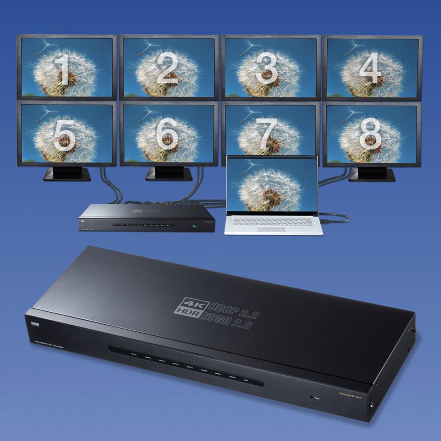 4K/60Hz・HDR対応HDMI分配器(8分配) SANWA SUPPLY (サンワサプライ) VGA-HDRSP8｜telaffy｜10