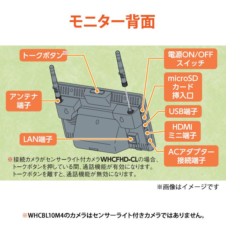 【特価セール】 モニター(10.1インチ)・ワイヤレスHDカメラセット MASPRO (マスプロ) WHCBL10M4★｜telaffy｜14