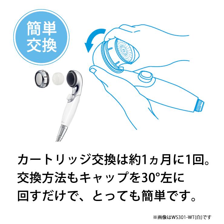 クリンスイ ウォータークチュール浄水シャワー 黒 カートリッジ(1個 