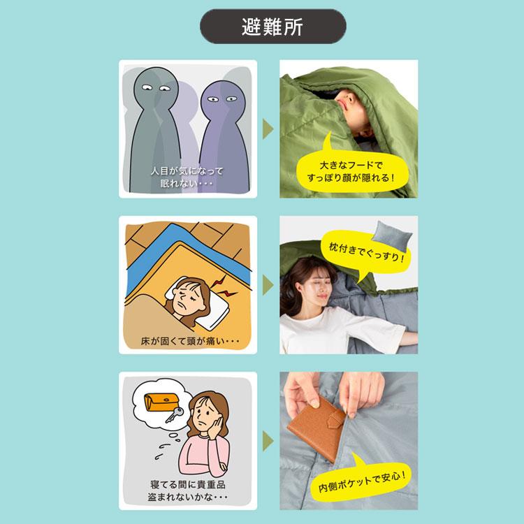 寝袋 SONAENO ソナエノ 寝袋 シュラフ 災害時 防災グッズ クッション型 キャンプ アウトドア ドリーム プロイデア　※北海道・沖縄不可 ドリーム 防災グッズ 寝袋 SONAENO ソナエノ クッション 非常時 防災