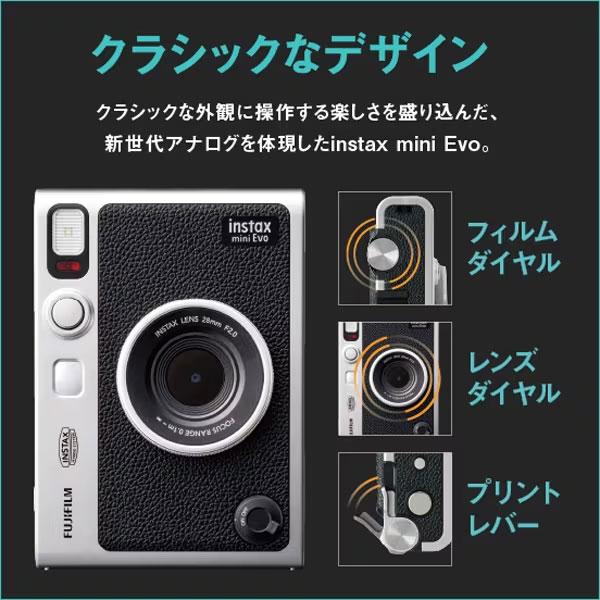 instax 富士フイルム ハイブリッドインスタントカメラ EVO ブラック