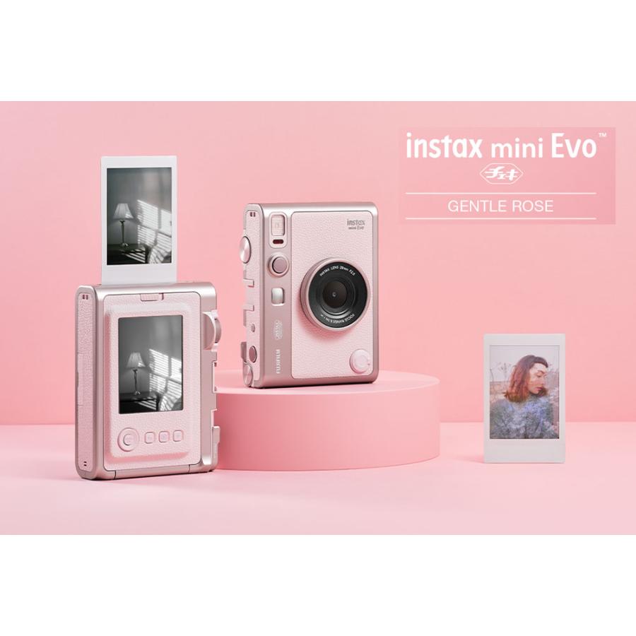 instax 富士フイルム ハイブリッドインスタントカメラ EVO ピンク