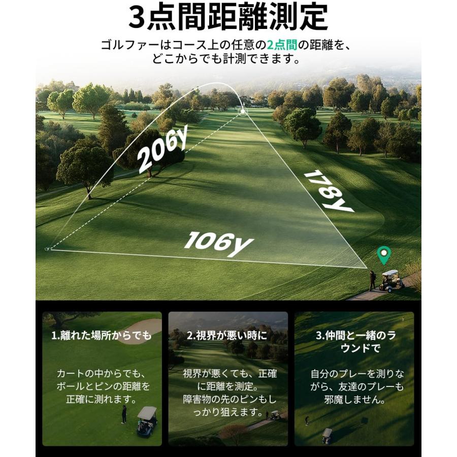 ゴルフ 距離計 Mileseey GenePro G1 レーザー距離計 IP65防水 1300yd