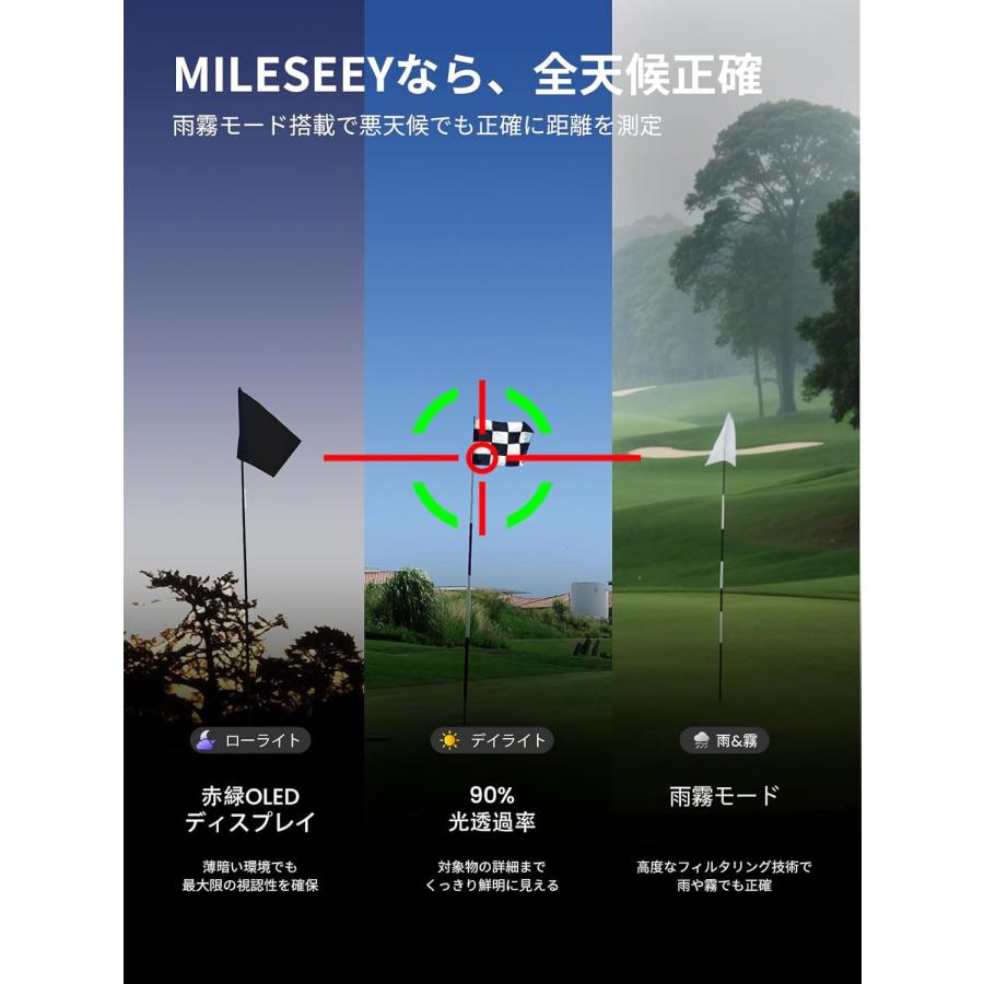 ゴルフ 距離計 Mileseey IONME2 距離測定器 計測機 3点間距離 golf