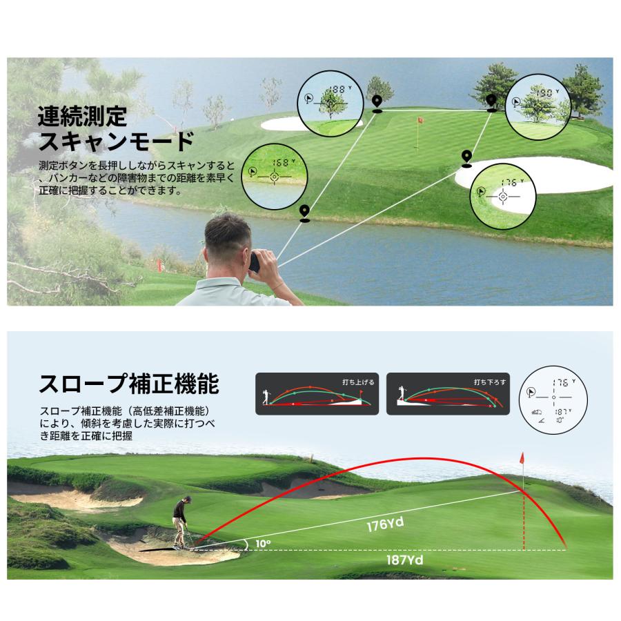 ゴルフ 距離計 Mileseey PF1 レーザー距離計 IP65防水 1000yd対応 6倍