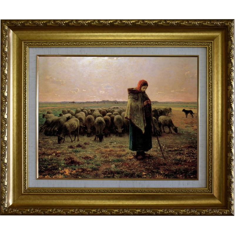 絵画 複製画ジクレー ミレー 羊飼いの少女 6号 複製名画 絵画 ジクレー レプリカ 美術品 額
