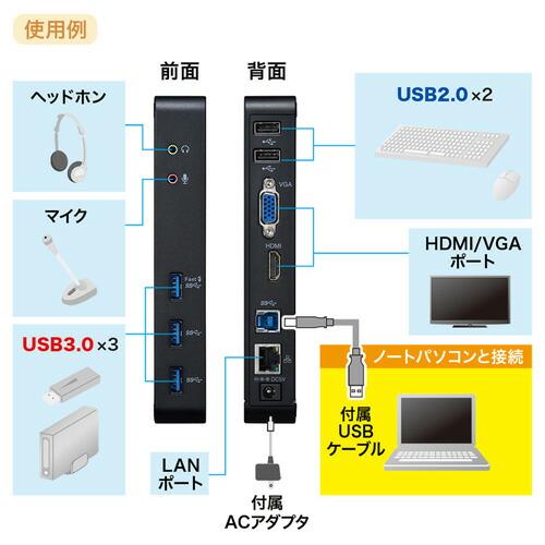 サンワサプライ タブレットスタンド付きUSB3.0ドッキングステーション USB-CVDK3｜telj｜04