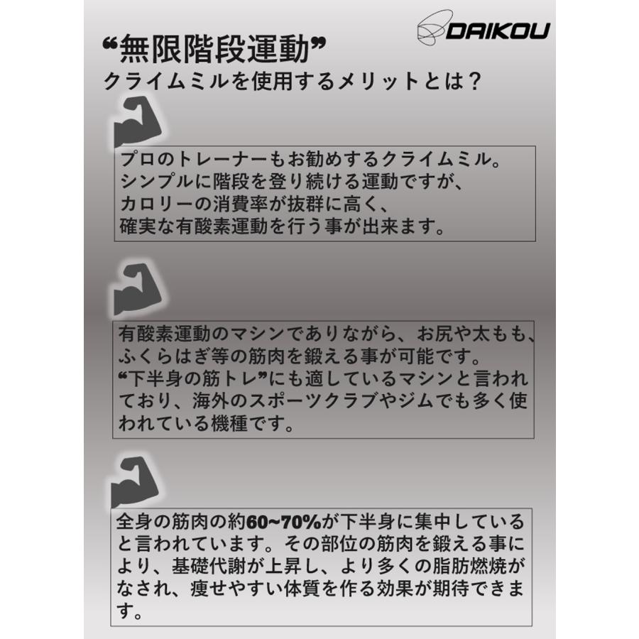 ダイコウ DAIKOU 準業務用 クライムミル DK-LT04EB 階段運動 ステアクライマー 『代引き不可』 | DAIKO | 06