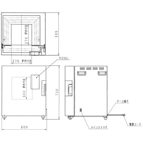 日本電産シンポ 小型電気窯 DMT-01型 ドベ受け付き |  | 01