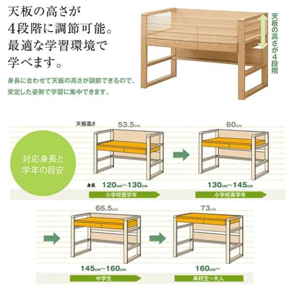 浜本工芸 No.17 デスク 幅100cm No.1764/1760/1768 成長に合わせて高さ調節できる 学習机 開梱設置無料 代引き不可_2