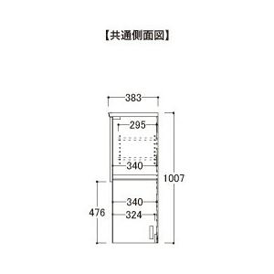 関東甲信越送料設置無料 綾野製作所 カンビアI 上キャビネット ロータイプ 板扉 開き戸 オープンスペース IL-150FA 代引不可の画像