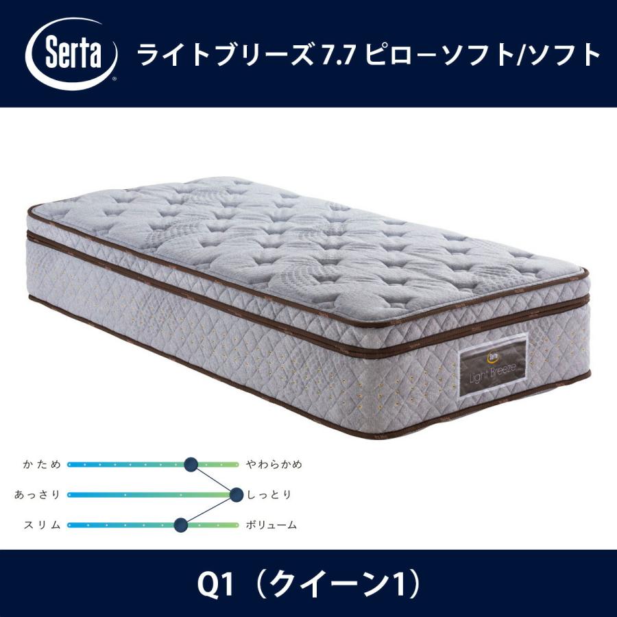 サータ Serta マットレス ライトブリーズ 7.7 ピロ−ソフト/ソフト Q1 