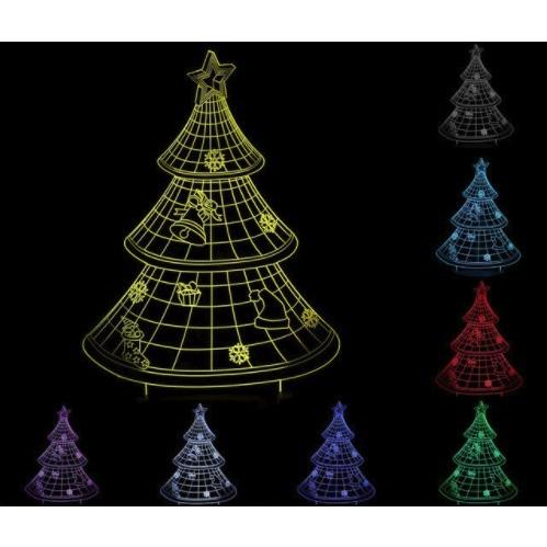 LED USB クリスマスツリー デスクトップ カフェ オフィス クリスマス ツリー 3D 7色ライトアップ メリークリスマス 年末 ライト | 
