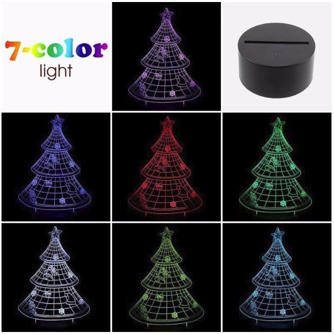 LED USB クリスマスツリー デスクトップ カフェ オフィス クリスマス ツリー 3D 7色ライトアップ メリークリスマス 年末 ライト |  | 01