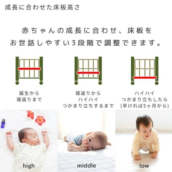 キンタロー社（日本製）ポムヌーベル（ホワイト、すのこ床板） ふとん付き』 ベビーベッド ミニ ポム ヌーベル キンタロー キャスター