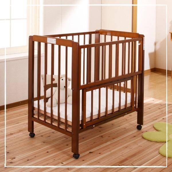 ベビーベッド ミニ ポム ヌーベル キンタロー キャスター付き 床板高さ