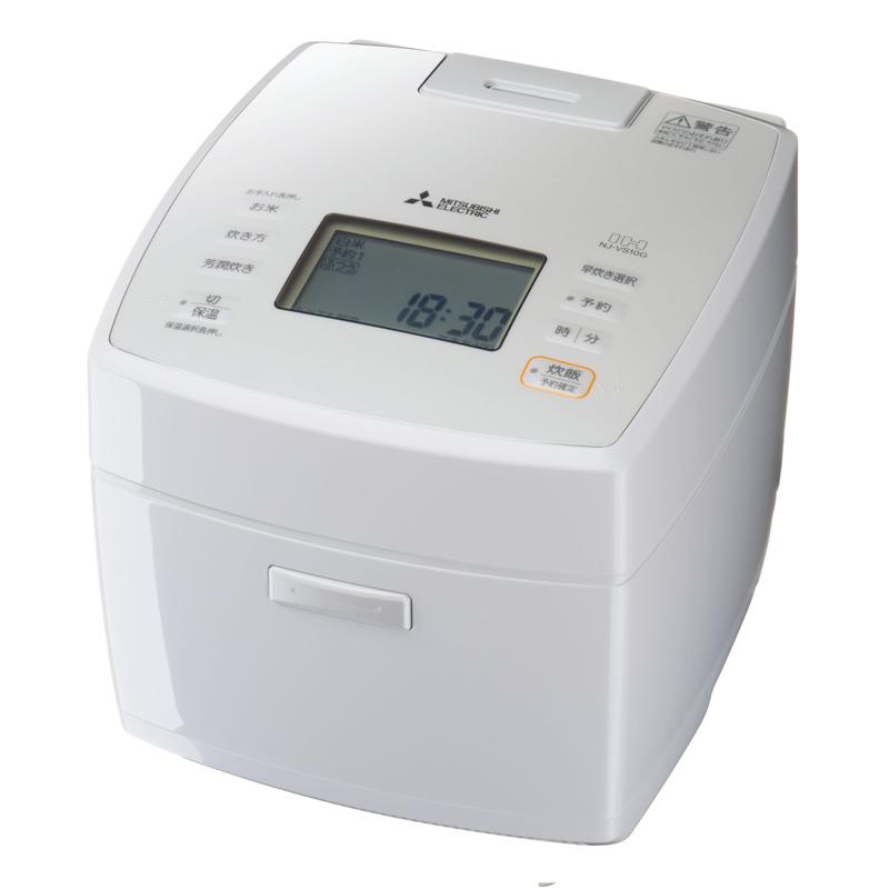 三菱IHジャー炊飯器NJ-VS10G-W 美品 炭炊釜 三菱電機 NJ-VS10G-W 月白 5.5合 ダブル備長炭コート 熾火 お