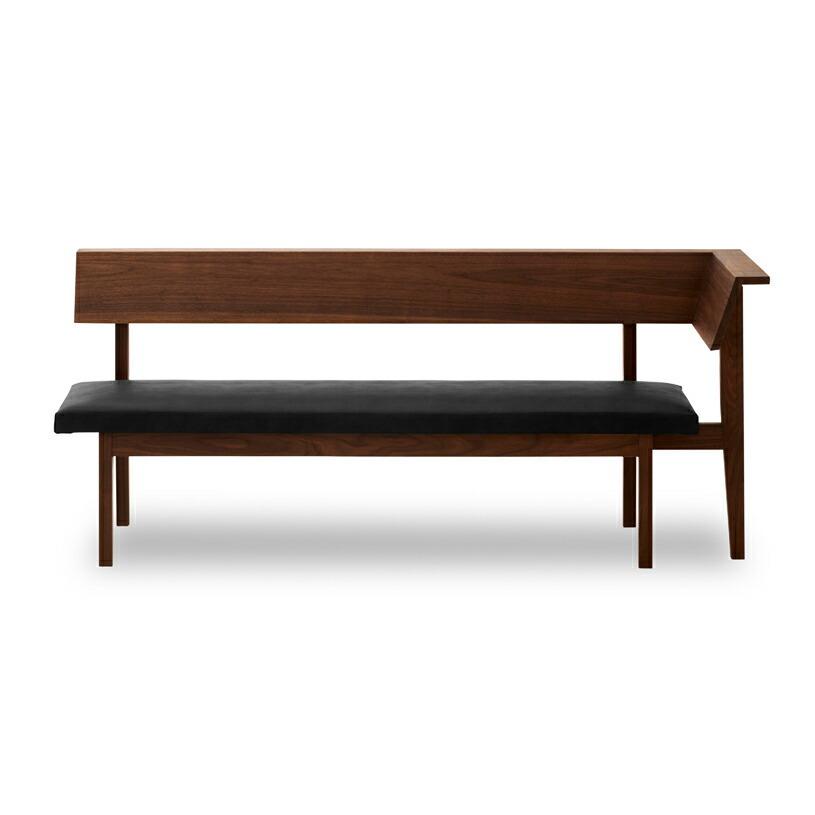 ダイニングベンチ 167 肘付き レイキ NIPPONAIRE ニッポネア 木製 背もたれ 幅167 WN ウォールナット 関家具