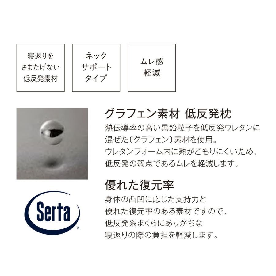 サータ Serta グラフェンピロー W50／LOタイプ P-900 ドリームベッド オプション品 ロータイプ 低反発枕 テンセル メッシュ生地｜telj｜03