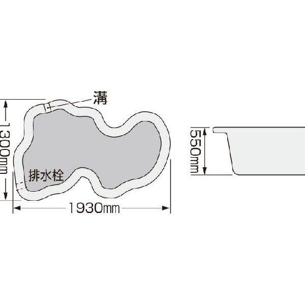 タカラ工業 みかげ調プラ池 L600 庭園埋設型『法人宛送料無料(車上渡し