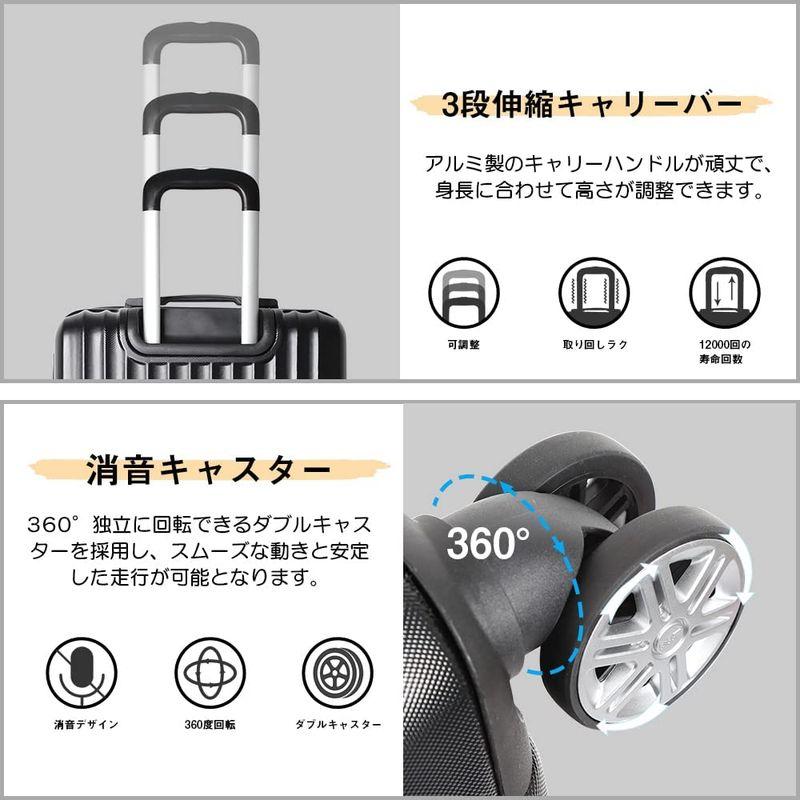 New Trip スーツケース 機内持ち込み キャリーケース キャリーバッグ 拡張機能付き 超軽量 耐衝撃 大型 静音 360度回転 ダブル｜telmit-store｜03