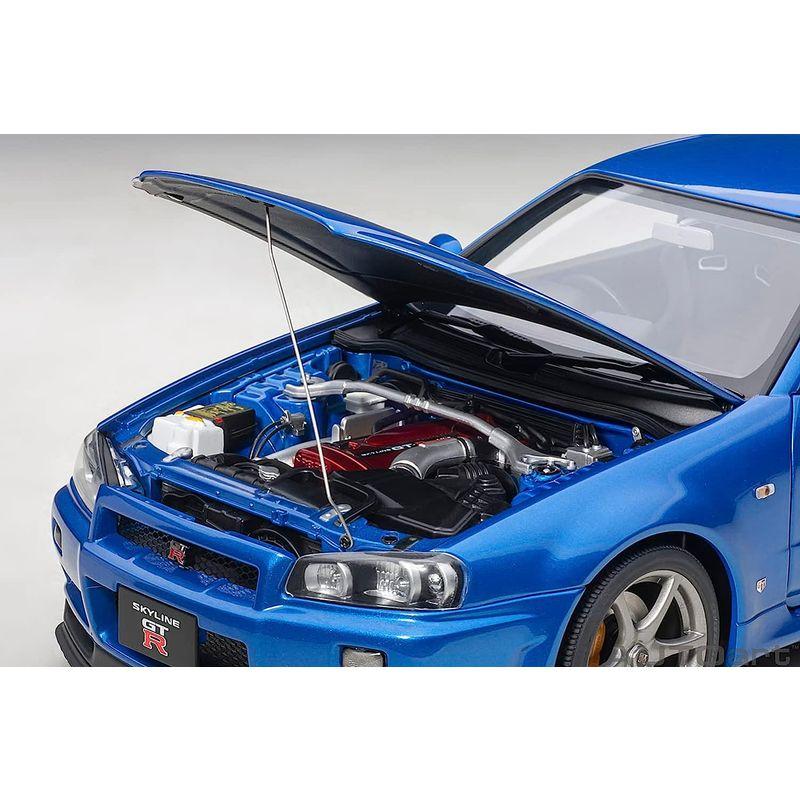 AUTOart 1/18 ニッサン スカイライン GT-R (R34) Vスペック II ベイサイドブルー 完成品 77408｜telmit-store｜03