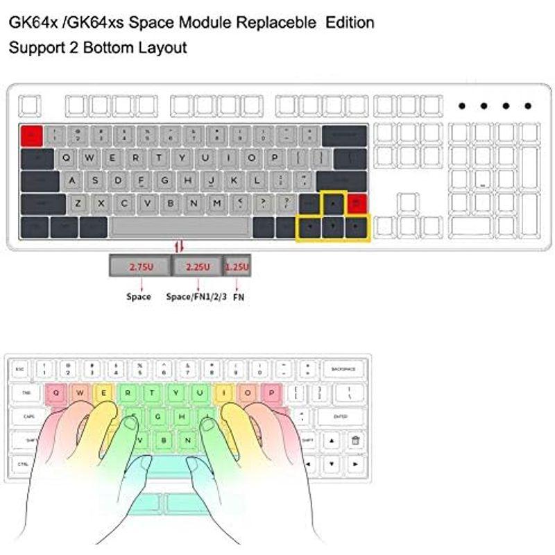 Skyloong 64 GK64 GK64x RGB ホットスワップ プログラム可能な有線ケース PCBプレート チェリー MX キーボード｜telmit-store｜05