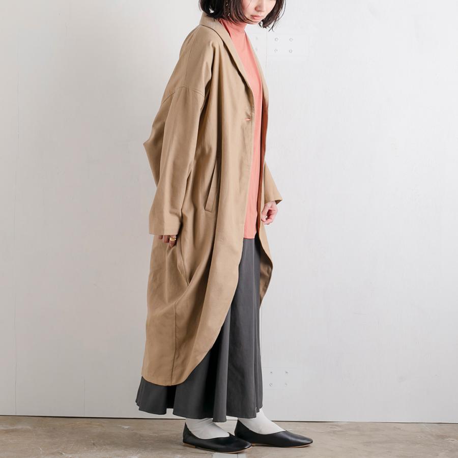 麻レーヨン ツイル 変形 ジャケット 春 ゆったり レディース  長袖  ショールカラー チェスターコート アウター teMite テミテ | teMite | 01