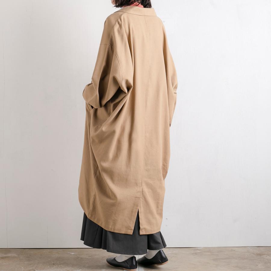 麻レーヨン ツイル 変形 ジャケット 春 ゆったり レディース  長袖  ショールカラー チェスターコート アウター teMite テミテ | teMite | 04