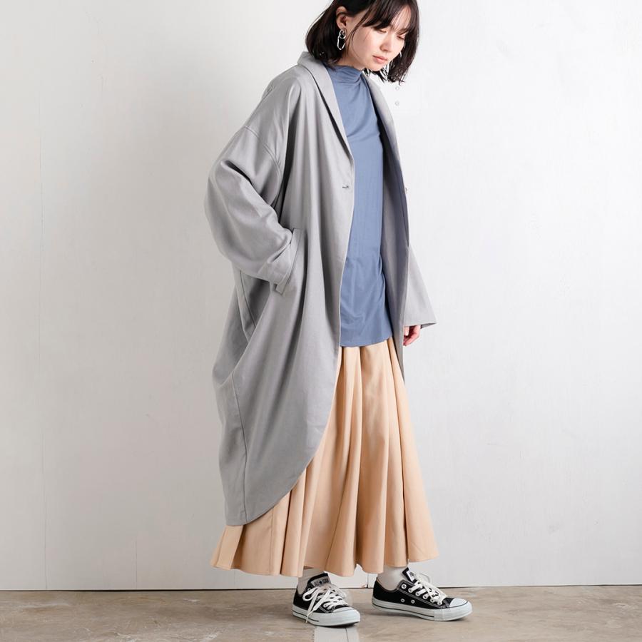 麻レーヨン ツイル 変形 ジャケット 春 ゆったり レディース  長袖  ショールカラー チェスターコート アウター teMite テミテ | teMite | 02