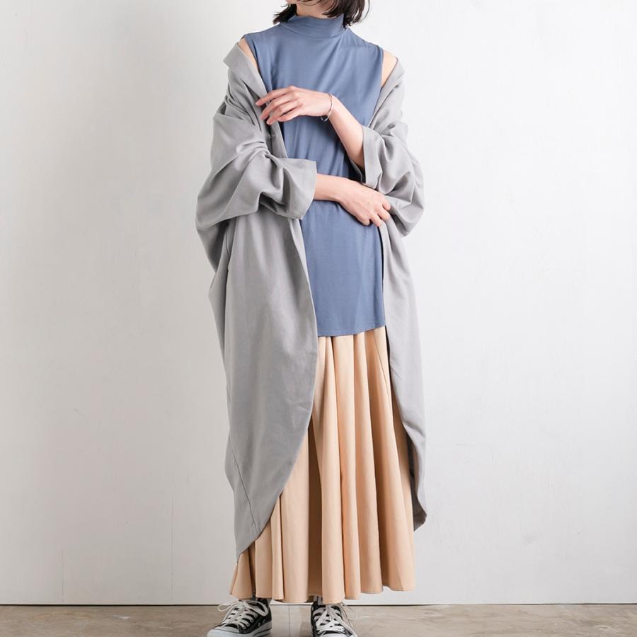 麻レーヨン ツイル 変形 ジャケット 春 ゆったり レディース  長袖  ショールカラー チェスターコート アウター teMite テミテ | teMite | 05