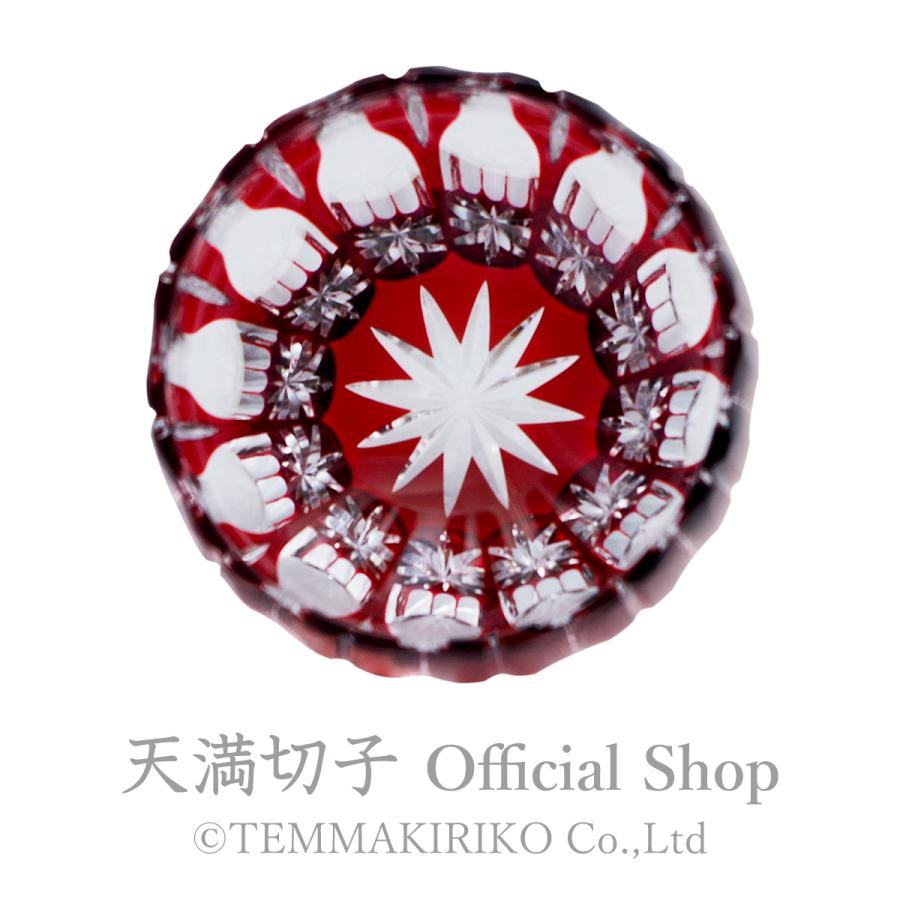 天満切子 ぐいのみ 丸型 羽根 約40ml 無鉛ガラス ぐい呑み 切子