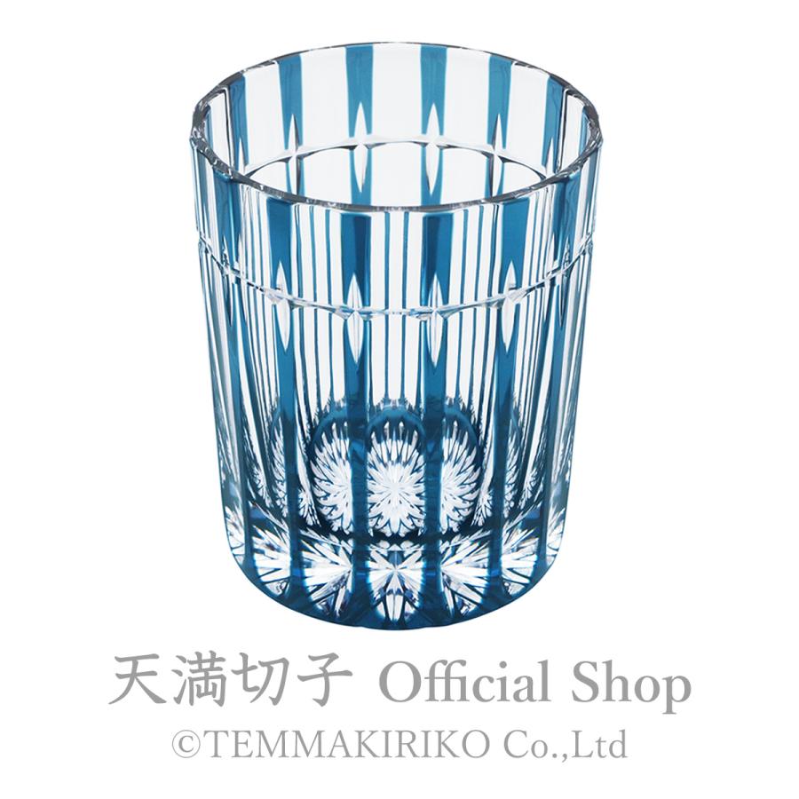 天満切子 ロックグラス24% 十字 約200ml レッドクリスタルガラス 切子 