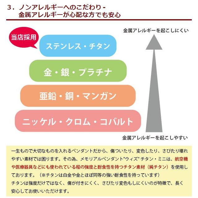 遺骨ペンダント 完全防水 遺骨ペンダント ウィズ チタン ミニ 【通常（表面）刻印】 ブランド 遺骨アクセサリー 完全防水 手元供養 ロケット シンプル｜temotokuyouhonpo｜05