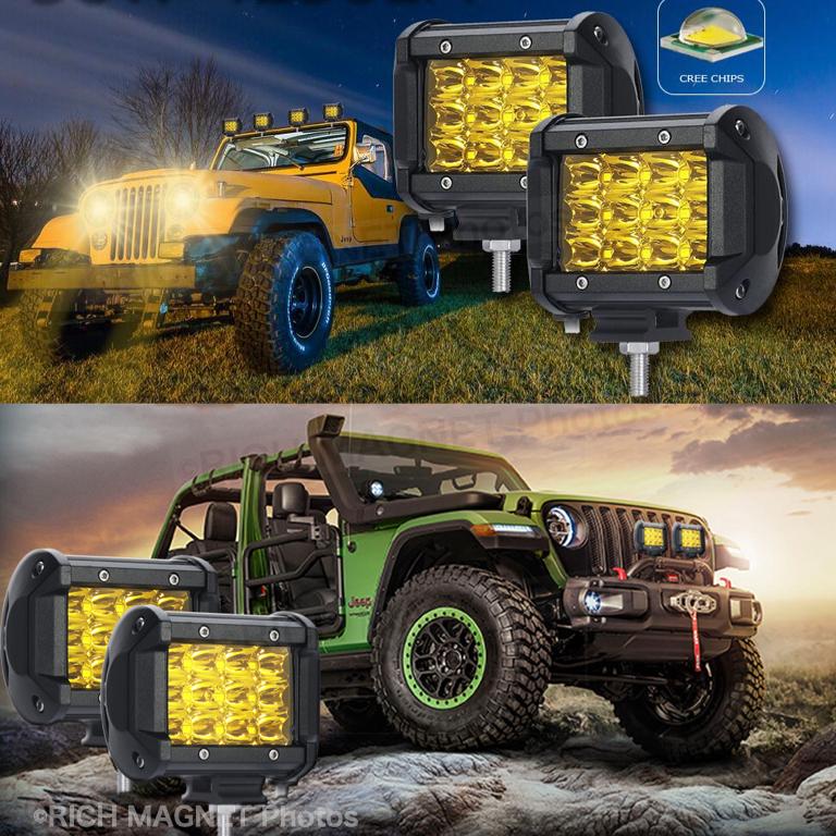 ワークライト LED イエロー 36W 防水 12V/24V 2個 黄 作業灯 ワークライト LED イエロー 36W 防水 12V/24V 2個 黄 作業灯