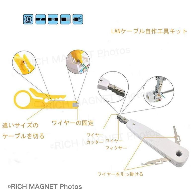 LANケーブル 自作工具 キット 11 点 セット 配線 圧着ペンチ LANケーブル 自作工具 キット 11 点 セット 配線 圧着ペンチ