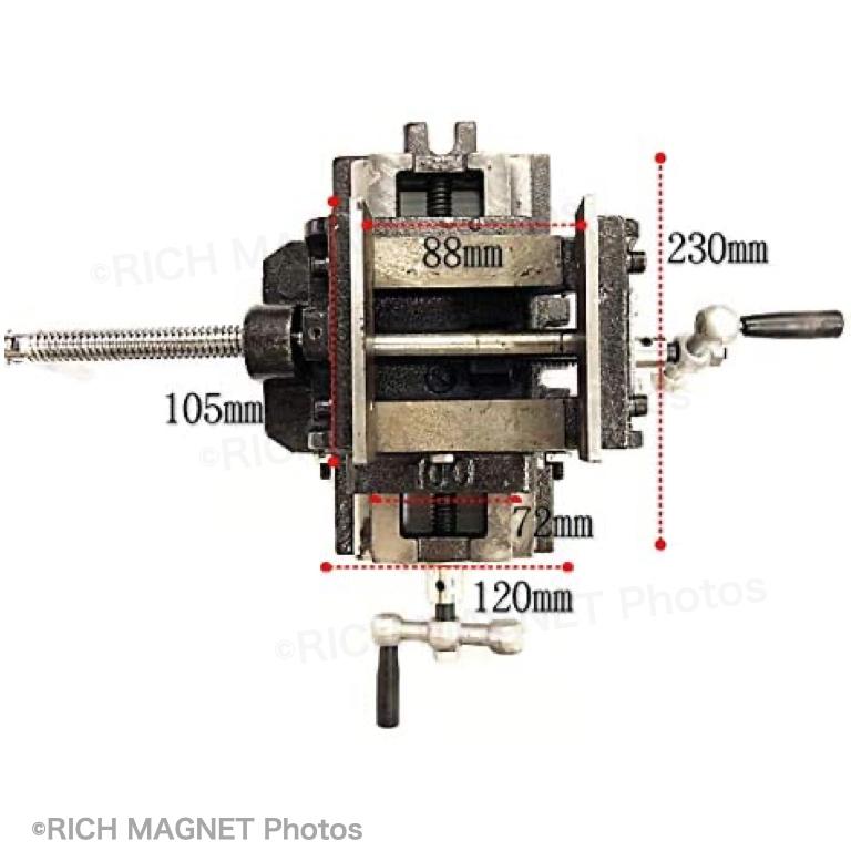 クロス スライド バイス 口幅 100mm 縦横 ２軸 万力 作業台 卓上 固定