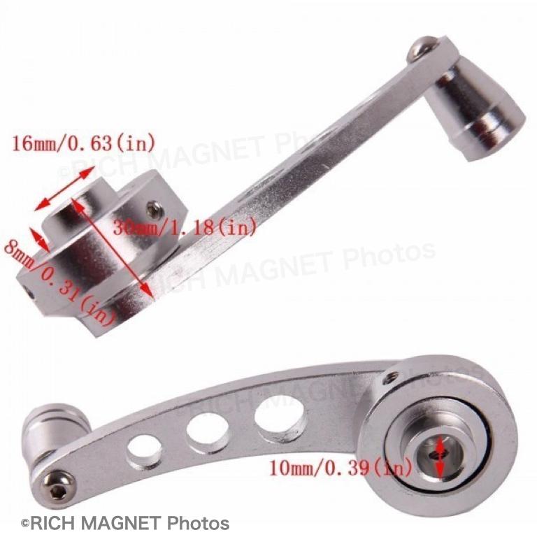 汎用 ウィンドウクランクハンドル 2個 シルバー アルミ レギュレーターハンドル 手回しハンドル アダプター4種セット ジムニー 2321