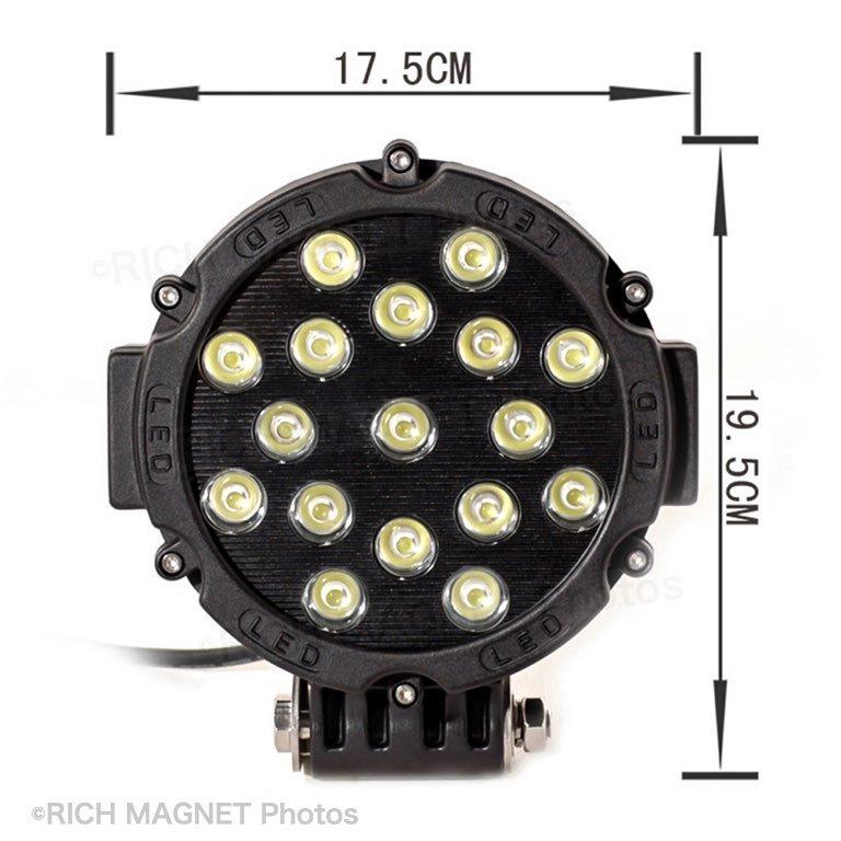 ワークライト 作業灯 51w 汎用 黒 ブラック LED 12v 24v 兼用 2個 