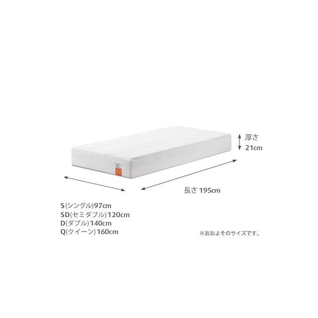 ベッド セミダブル マットレス付き テンピュール マットレスと電動ベッドのセット SD マットレス厚さ21cm 保証あり | スプリーム21 ゼロジー カーヴ04