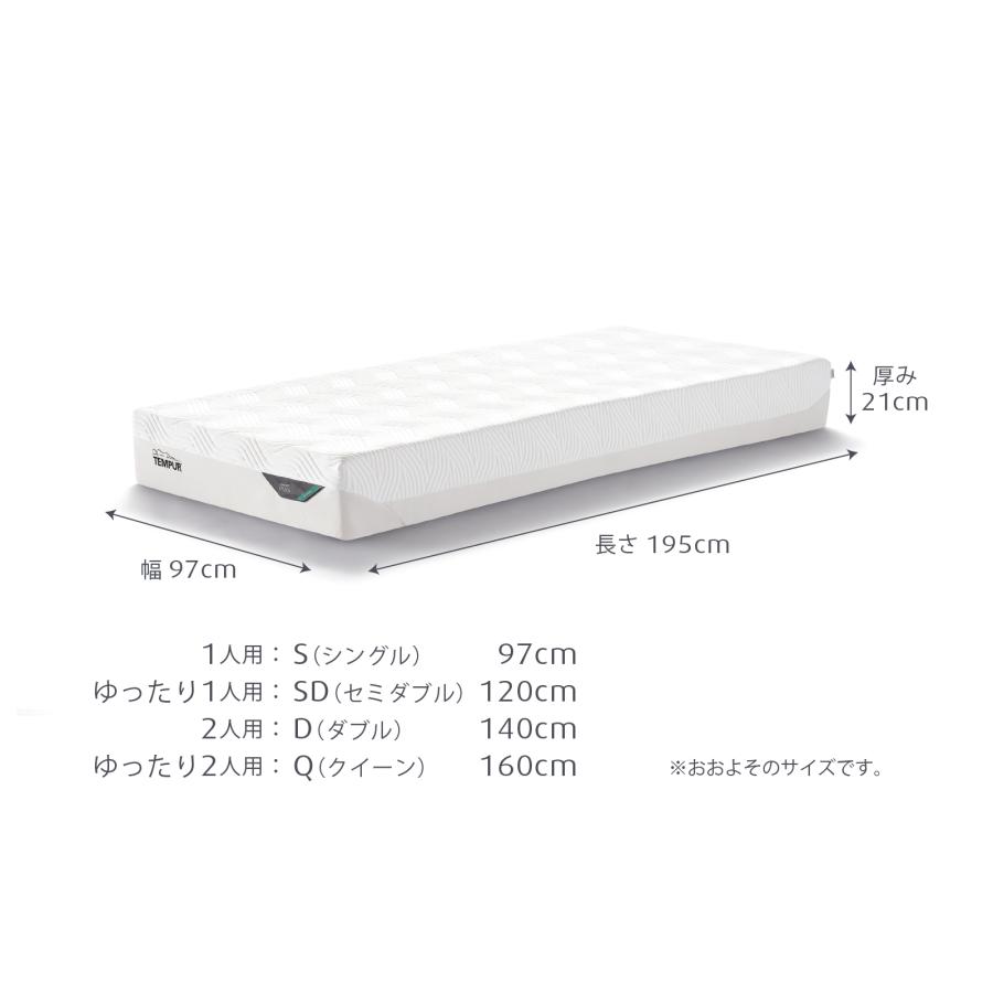 マットレス ダブル テンピュール  プリマ 厚み21cm 日本正規品 アウトレット 保証なし 家内設置込み | 83107347 83107483 83107619の画像