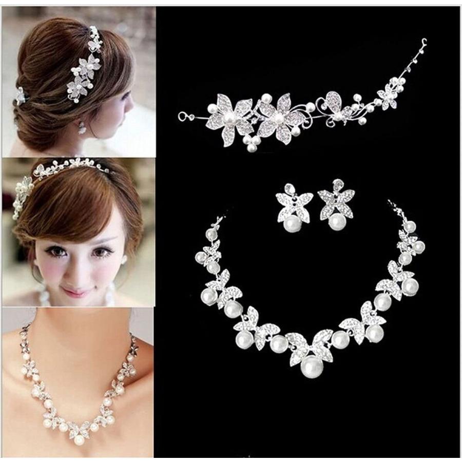 髪飾り ピアス イヤリング ネックレス アクセサリー 3点 セット 結婚式 ウェディング 新婦 演奏会 お呼ばれ パーティー ドレスアップ ウエディング ティアラ Aq034 1 シラヌイショップ 通販 Yahoo ショッピング