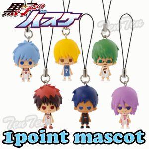 黒子のバスケ 1point mascot ストラップ ワンポイント マスコット 全6種セット｜ten-ten-store