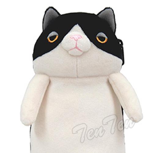 もちペンポーチ もちねこ ハチワレ ( 黒 )【即納品】 ネコ 猫