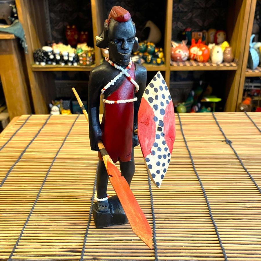 マサイ族 人形 置物 木彫りオブジェ ケニア 戦士の人形 Sサイズ アフリカ 民族 エスニック インテリア雑貨 アジアン雑貨 |  | 10