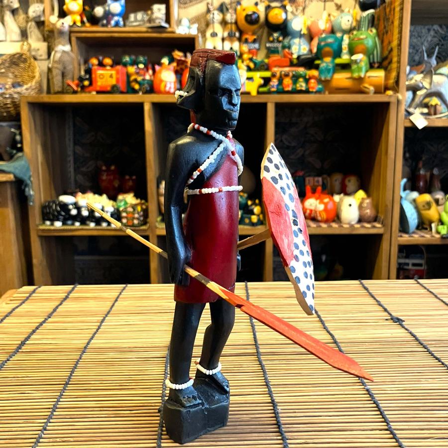 マサイ族 人形 置物 木彫りオブジェ ケニア 戦士の人形 Sサイズ アフリカ 民族 エスニック インテリア雑貨 アジアン雑貨 |  | 07
