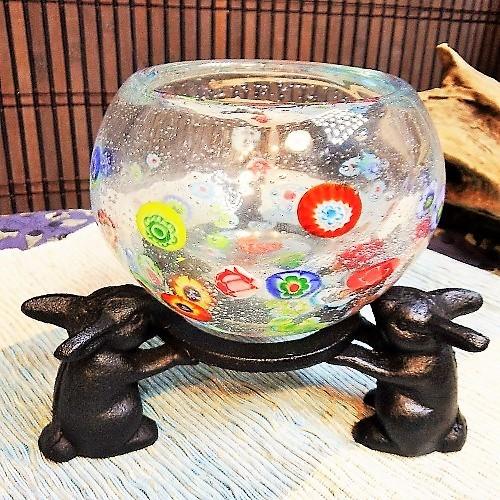 ウサギ 五徳 鉄製 三羽のうさぎ 敷台 可愛い 置物 和風 黒色 ブラック インテリア雑貨 |  | 05