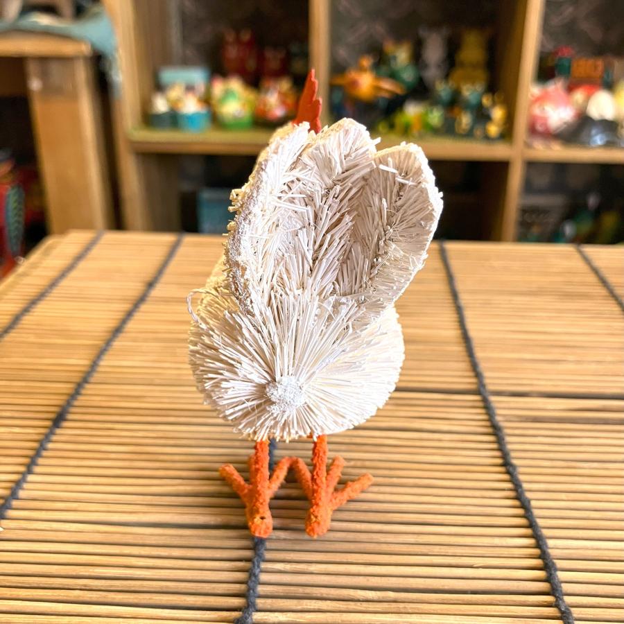 ニワトリ 置物 にわとり オブジェ ヤシ繊維 手作り お洒落 可愛い